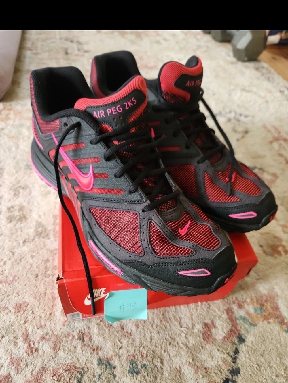 Size 14 - Nike Air Pegasus 2K5 Black Fire Red With Box